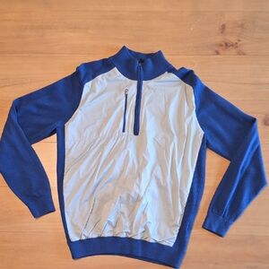 FootJoy Blue and Light Gray Zip Pullover Sweater